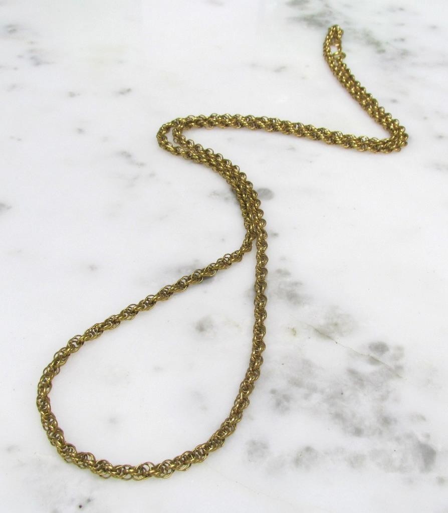 Vintage Yellow Gold Filled Rope Chain Necklace ~ 30″ ~ 16grams ~ 7-C604