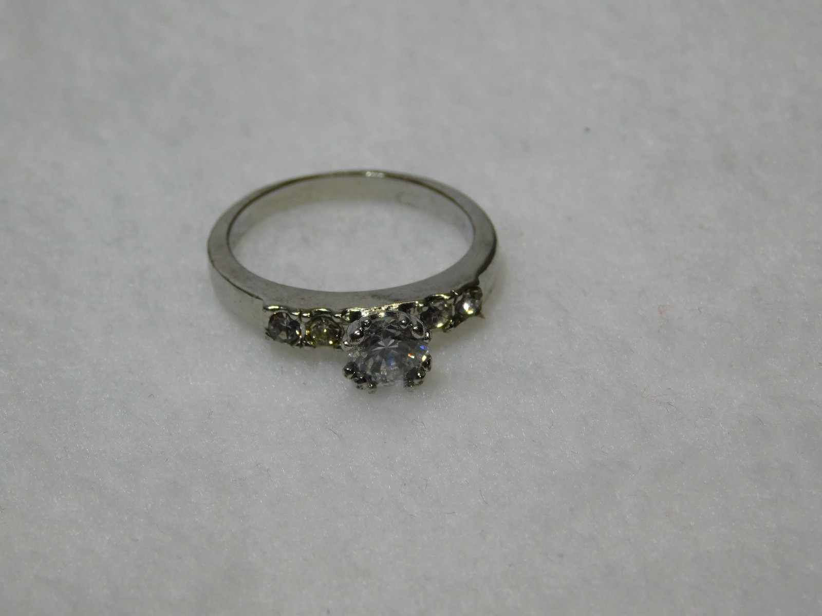 Womans Simulated Diamond Engagement Ring, Size 8.75 in Very Good Condition