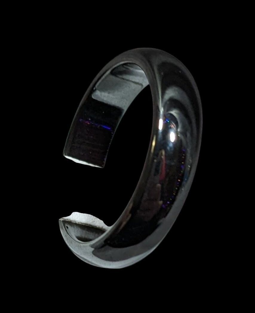 Solid Hematite Magnetic Polished Ring Size 11