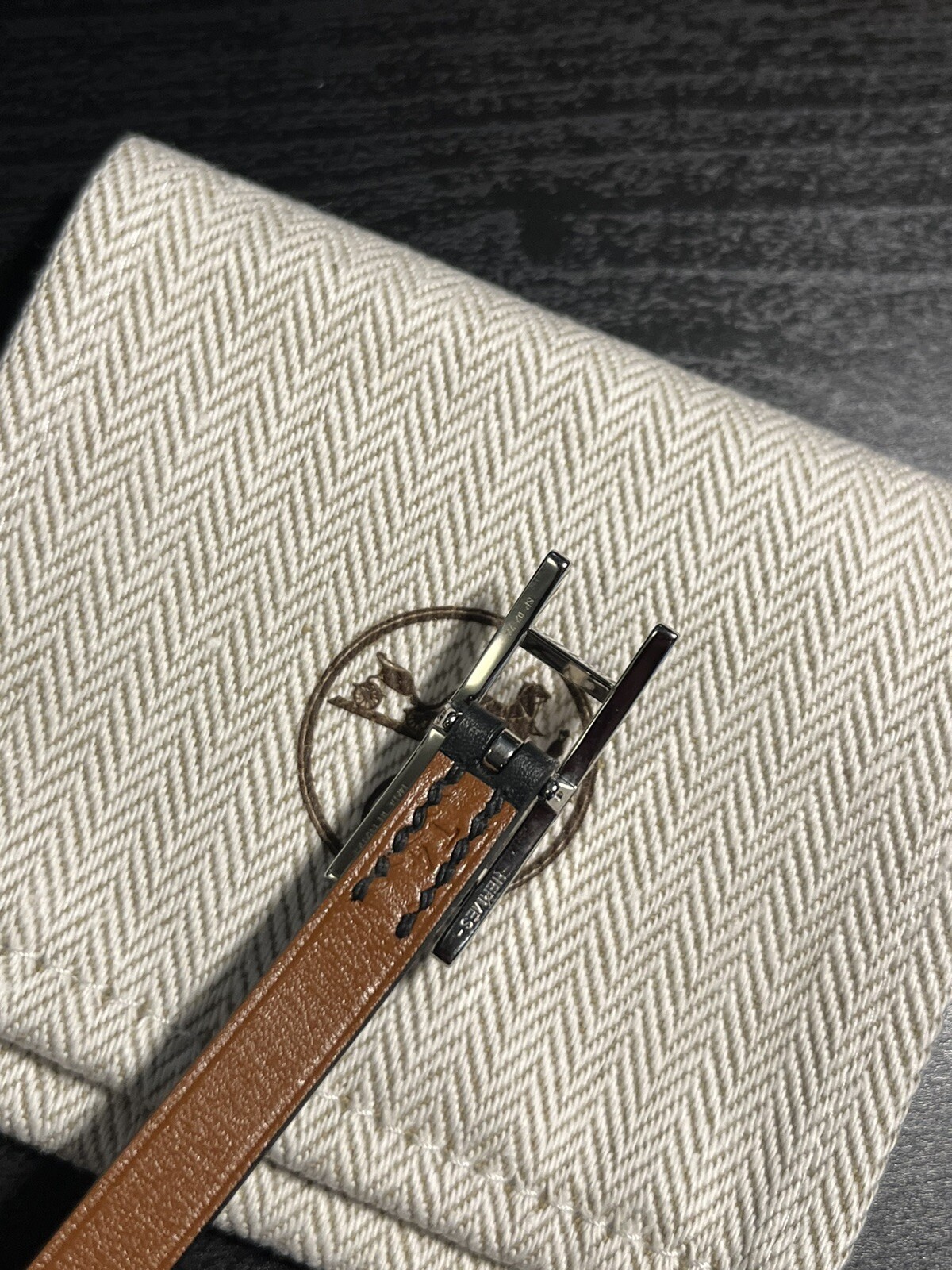 HERMES Behapi Double Tour Black/Brown Leather Bracelet(SEE DESCRIPTION) (OFFER!)