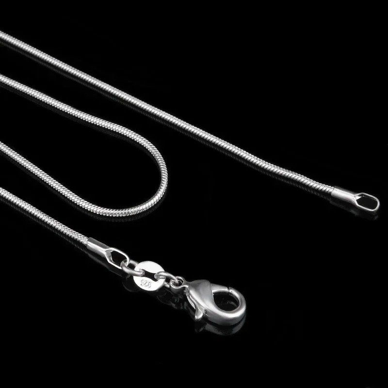 Wholesale 925 Solid Sterling Silver Snake Chain Necklace 1MM 16-30 Inch
