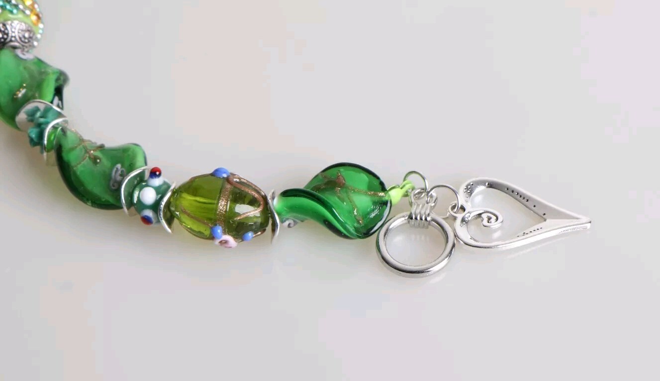 Pulsera Casual Para Mujeres Cuentas Verdes Piedras Preciosas Natural Cristal