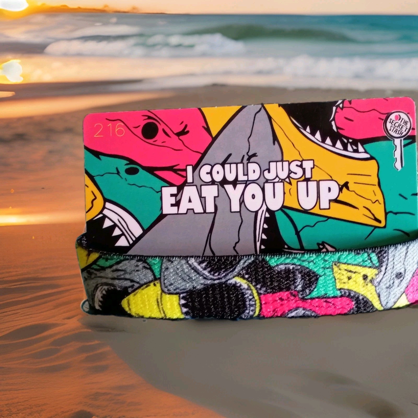 ZOX “I COULD JUST EAT YOU UP” Strap W/ Card. (Size Medium) -Silver