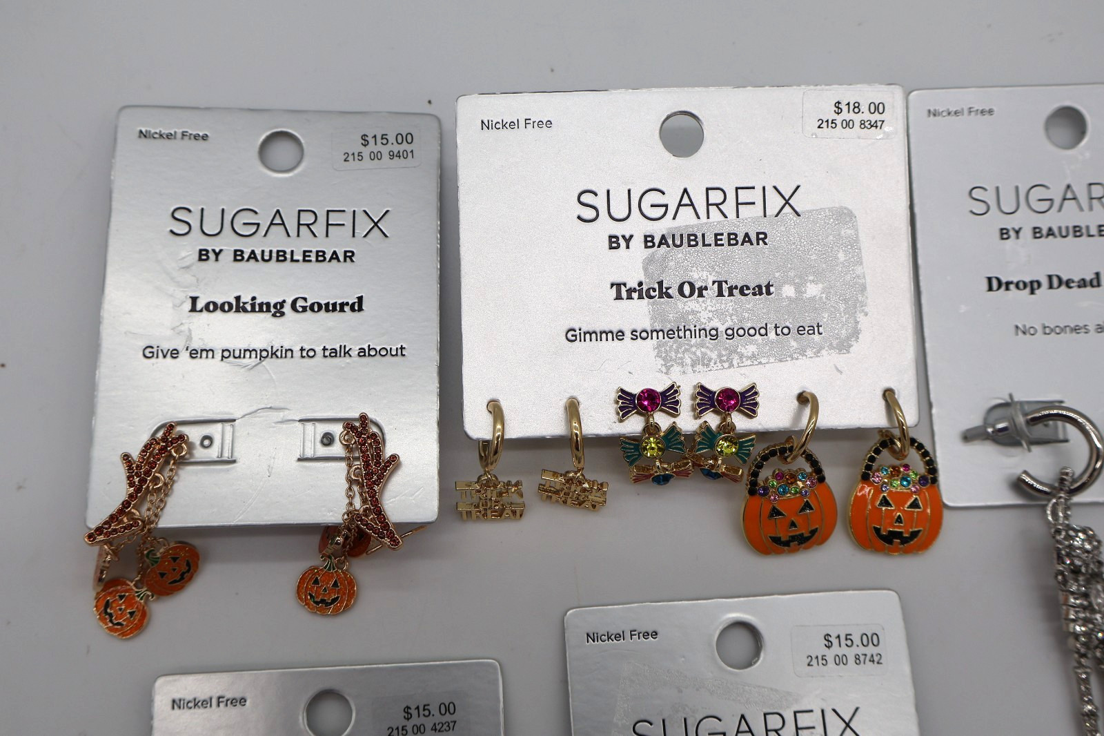Sugarfix By Baublebar Halloween Earrings Lot of 7 Pairs Ghost Skeleton Witch NWT