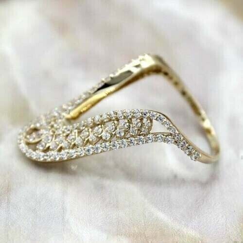 2.50 Ct Round Cut Simulated Diamond Engagement Ring 14K Yellow Gold Plated
