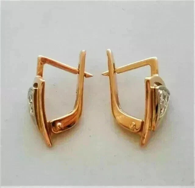 0.80 CT Round Cut Moissanite Huggie Hoop Women’s Earrings 14k Yellow Gold Plated