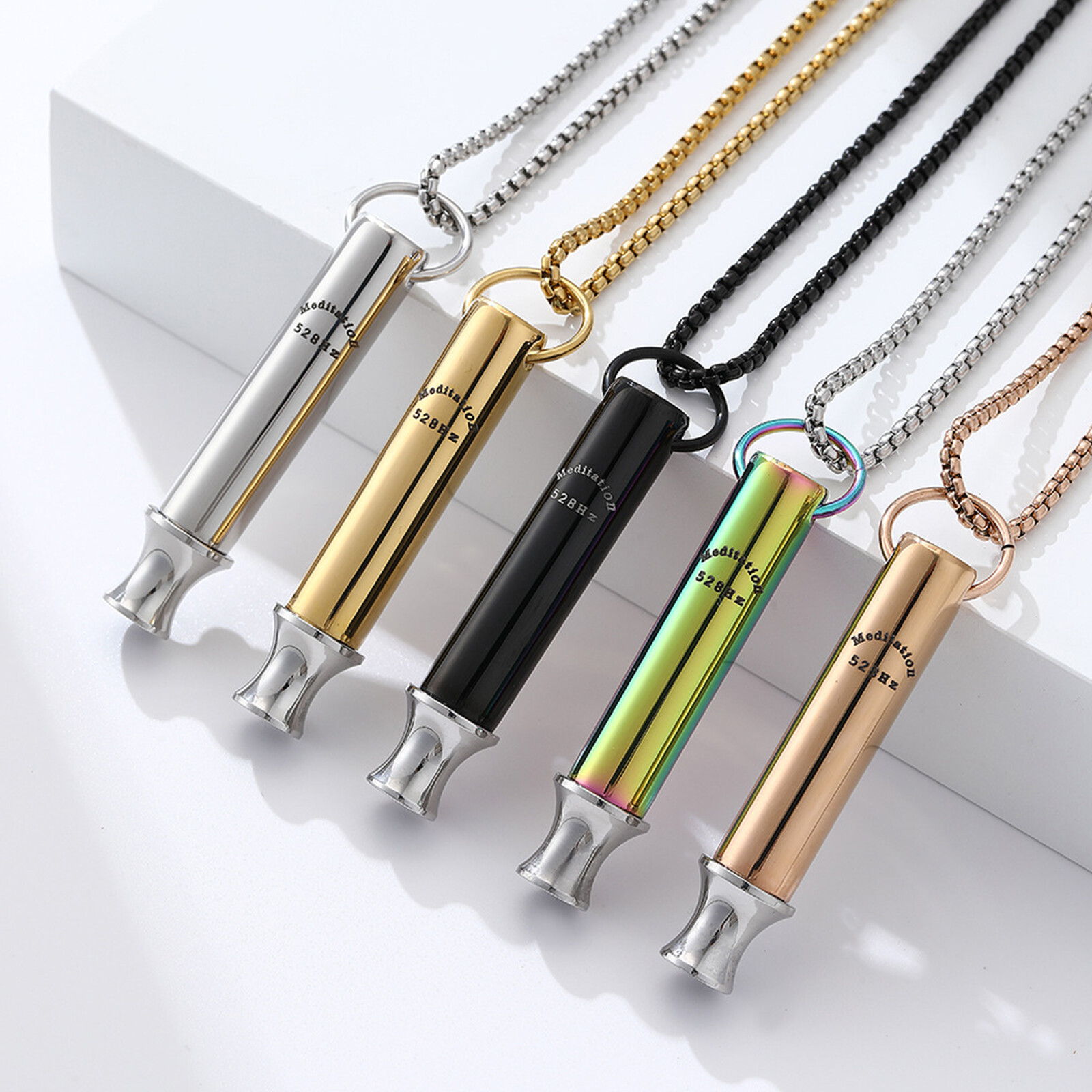Love Tuner 528 Hz Quit Smoking Whistle Anxiety Relief Mindful Breathing Necklace