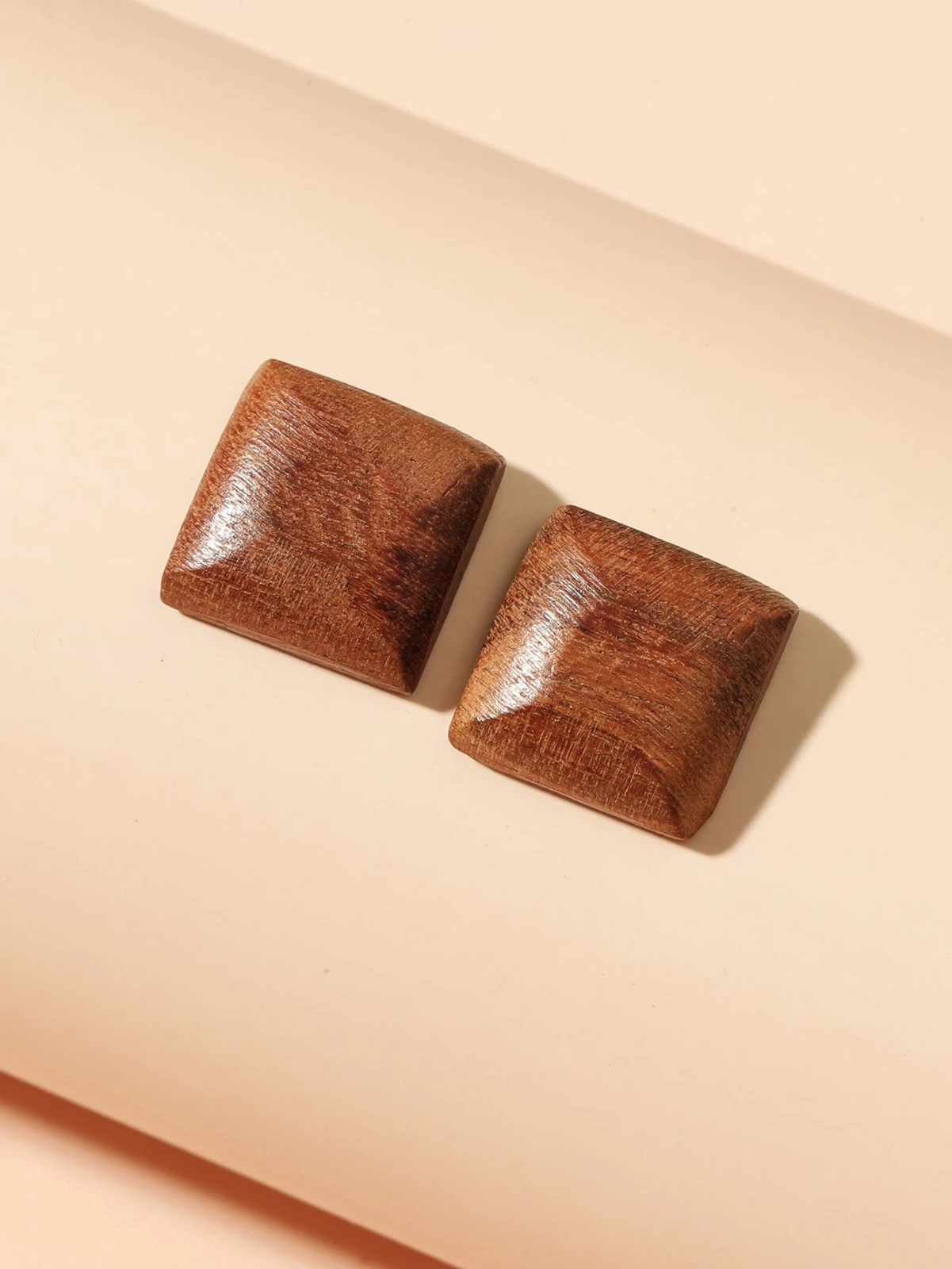 New Wooden Geometric Stud Earrings for Women Boho Lightweight Fashion Jewelry