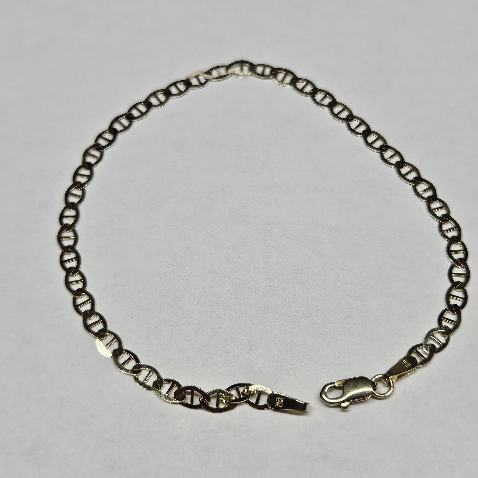 10K Solid Yellow Gold 3.2mm Mariner Link Chain Bracelet 7″ Beautiful!
