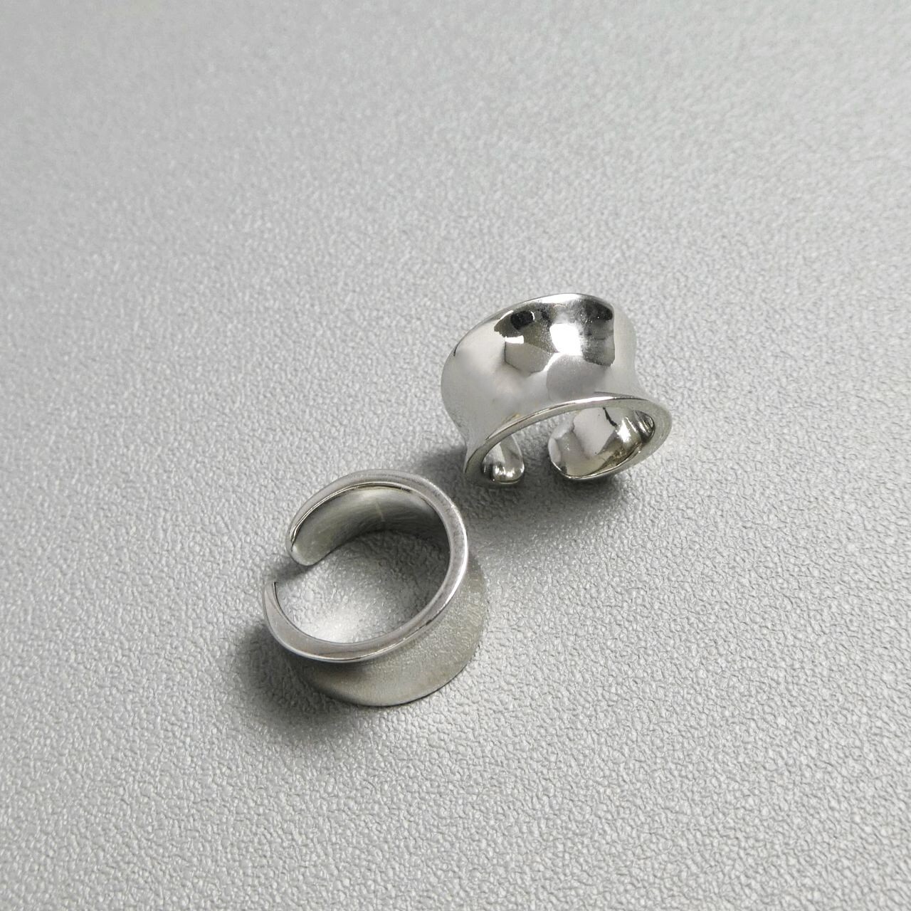 PAIR Concave Curved Small Sterling Silver Earring Ear Cuff Non Piercing Chic