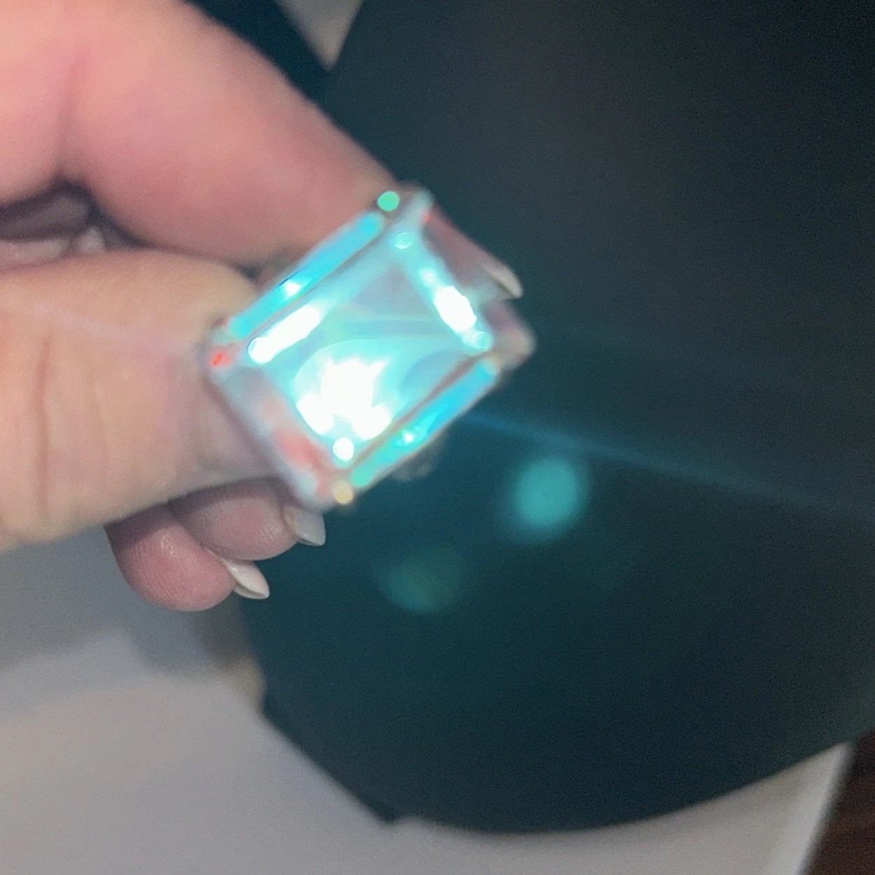 Size 10 Square Cut Stone In Silver Setting