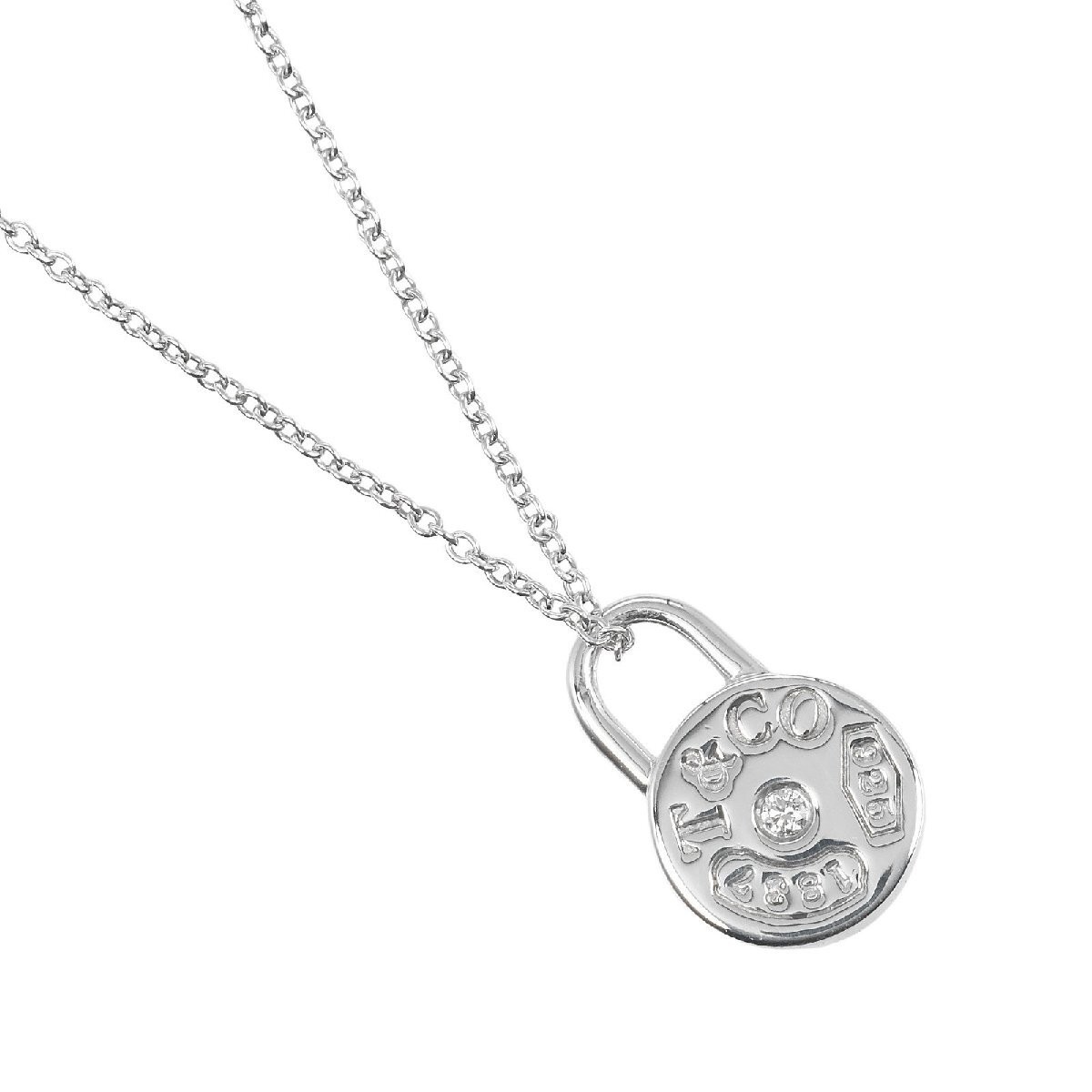Tiffany & Co. 1837 Round Lock Necklace Silver 925 Women’s, 40cm, 2.55g