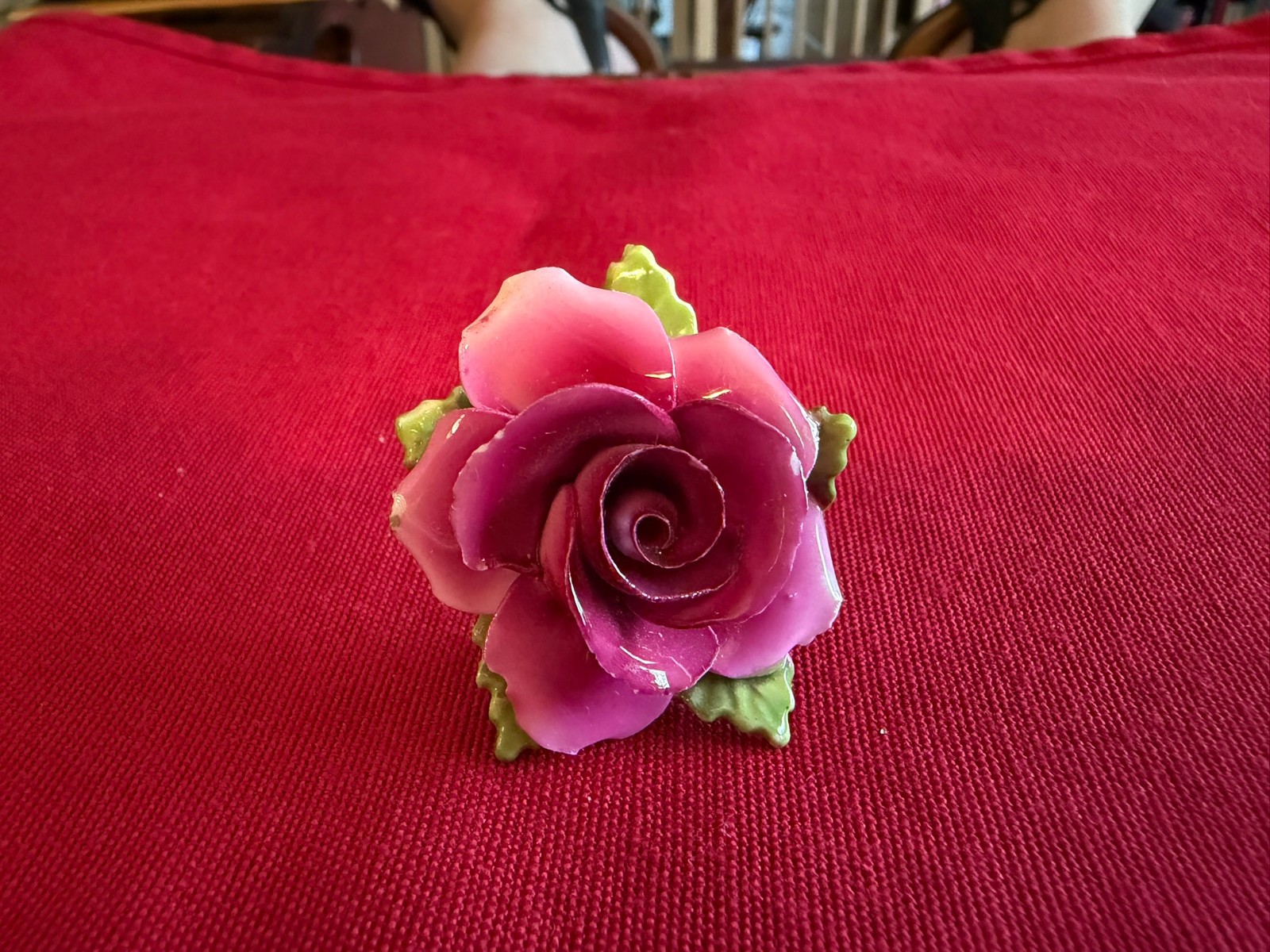 Vintage Thorley Bone China Pink Rose Brooch – Enamel