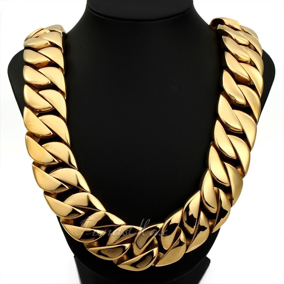 31mm Gold Chain Necklace for Men’s 316L Stainless Steel Curb Cuban Link HEAVY