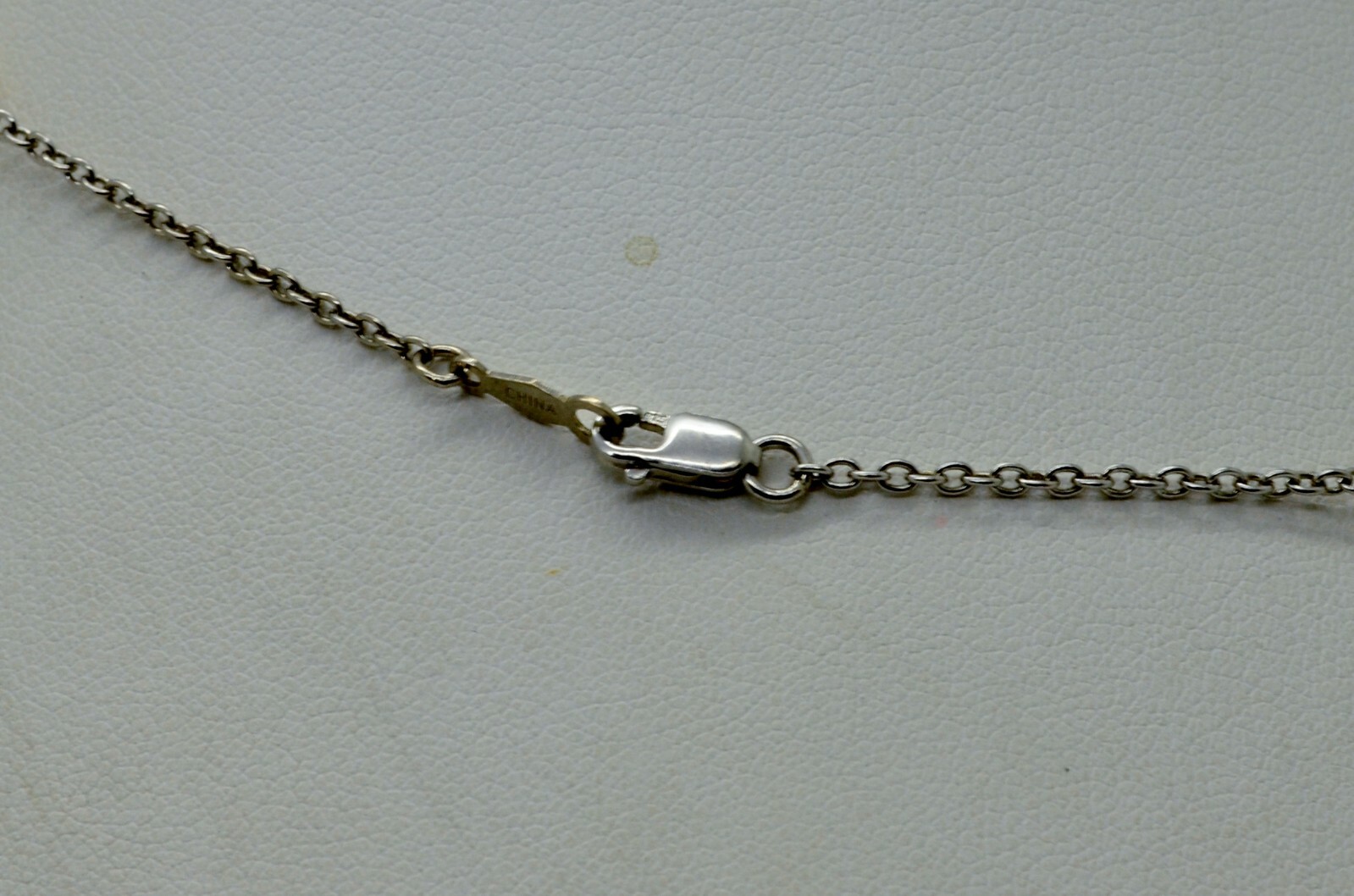 STERLING SILVER IMITATION PEARL CABLE CHAIN NECKLACE 16.0″#FMM153
