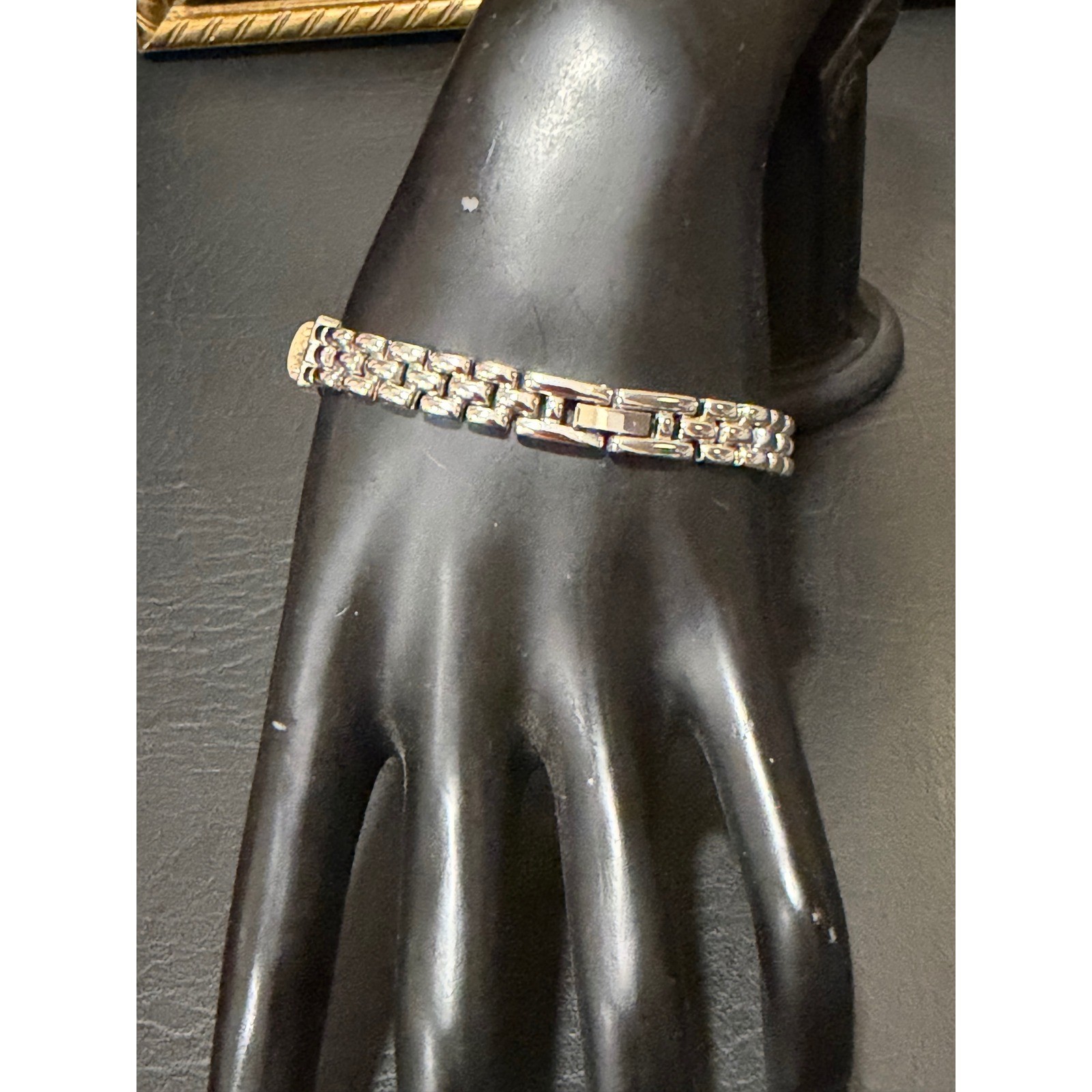 Link Bracelet Womens Multi Faux Stone Silver Excellent Southwestern Boho Square