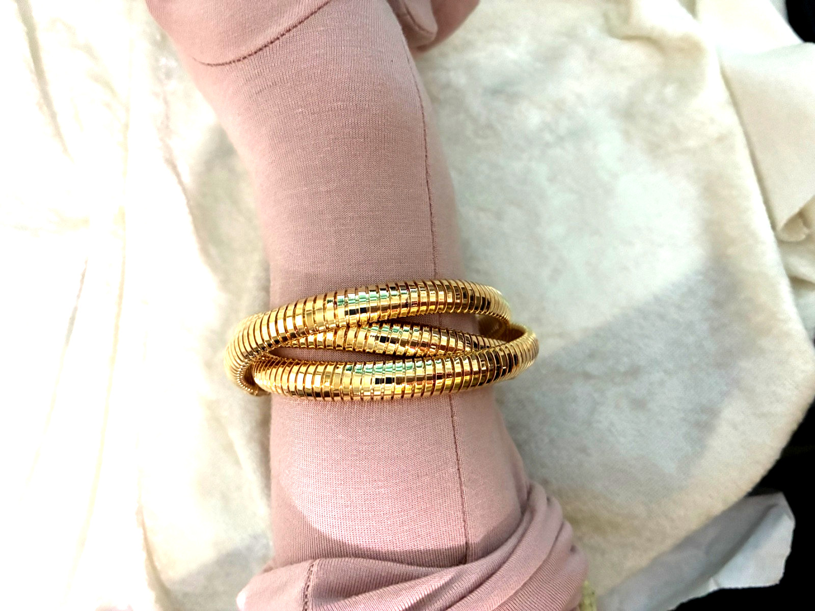 DAVID MARKSTEIN BRONZE THREE STRAND SLIP-ON TUBOGAS BRACELET (M4951-62)