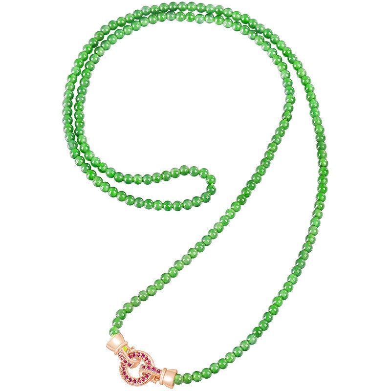 3mm Certified Green 100% Natural A jadeite Beads Necklace Bracelets 17.7 in