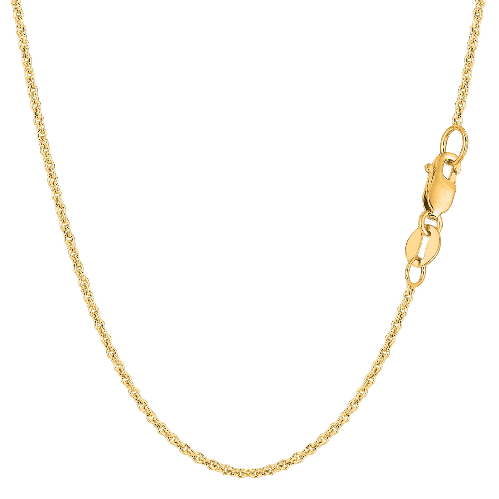14k Yellow Real Gold Forsantina Chain Necklace, 1.5mm, 16″