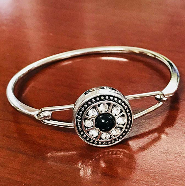 Snap Jewelry Silver Hinge Bangle Bracelet fits 18-20mm Ginger Style Charms NEW