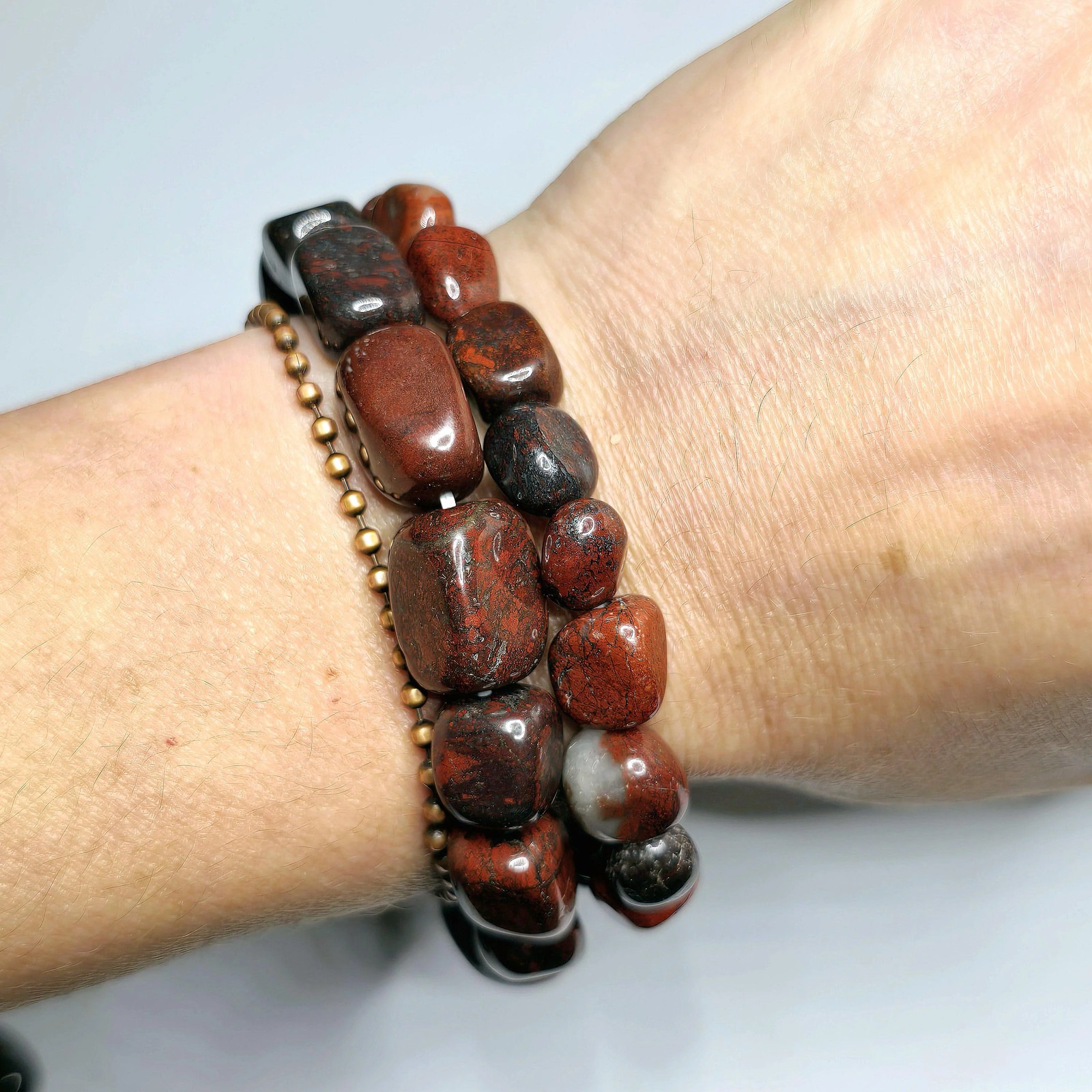 Brecciated Jasper Tumbled Crystal Bracelet