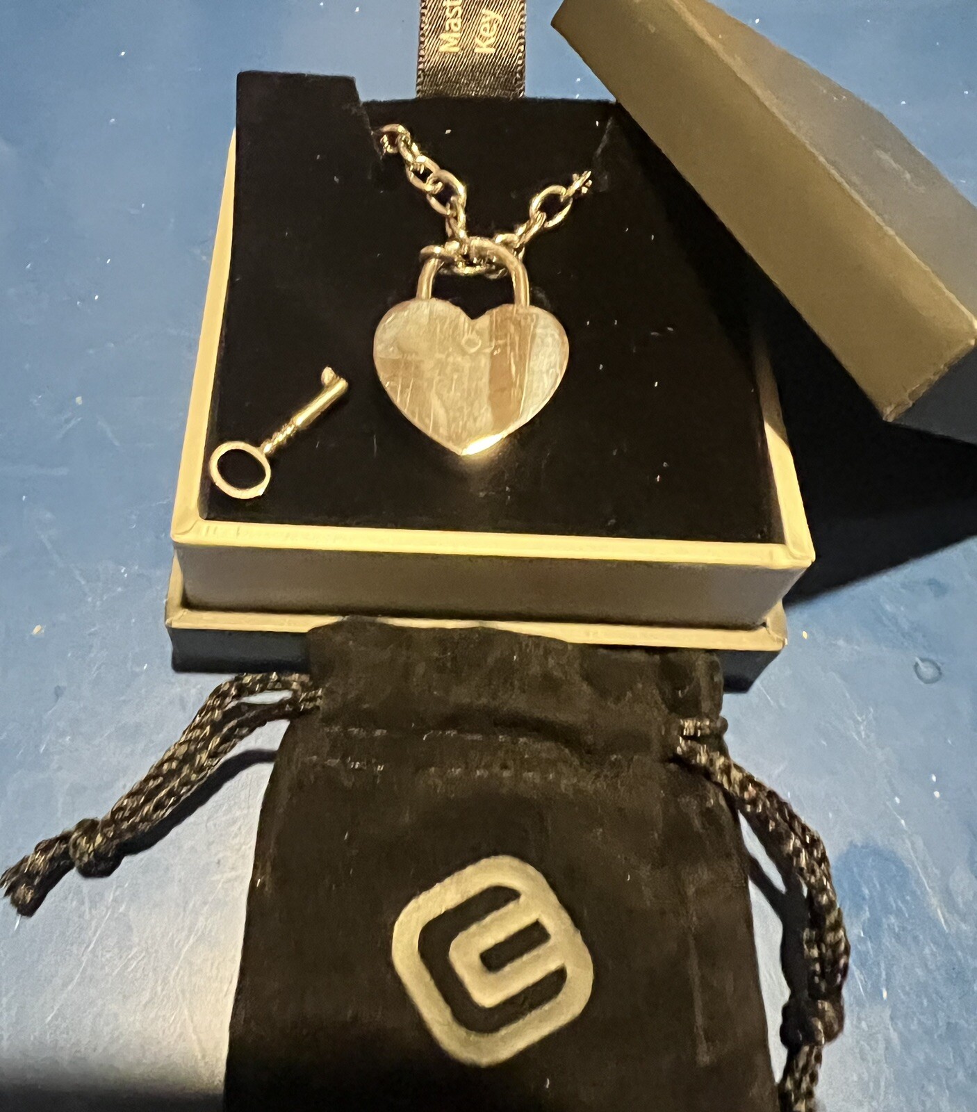 Eternity Necklace w/Heart Lock – Bright Polished Stainless Steel