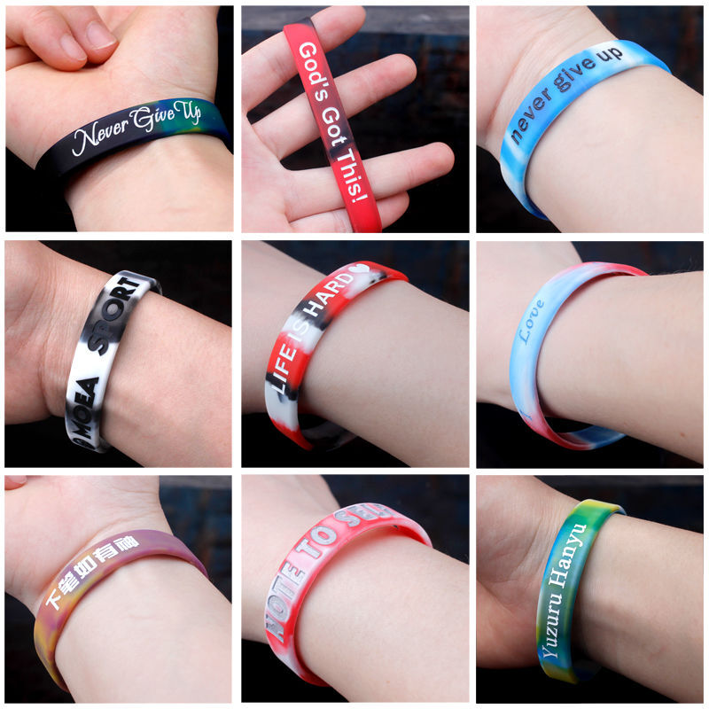 Custom Silicone Wristbands Personalize Engraved Logo/Text Rubber Bracelets