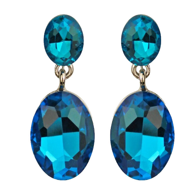 Kirks Folly Teardrop Treasures Necklace & Pierced Earrings Set Silver Blue