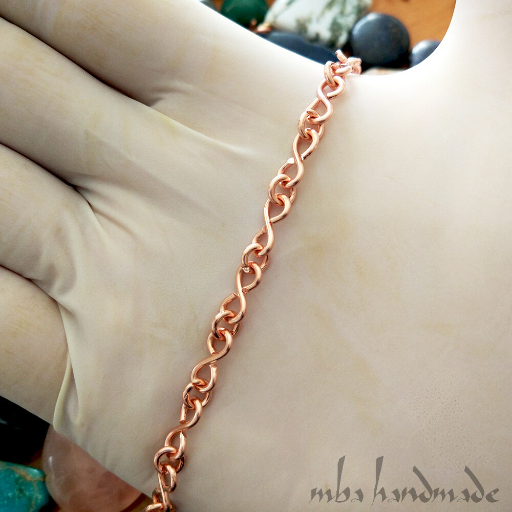 Handmade Pure Copper Chain Lenght 20”-22”-24”-30” / 50-56-61-76 cm