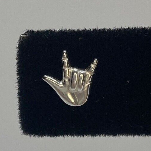Sterling Silver I Love You Stud Earrings Womens Teens ASL Hand Sign Language 925