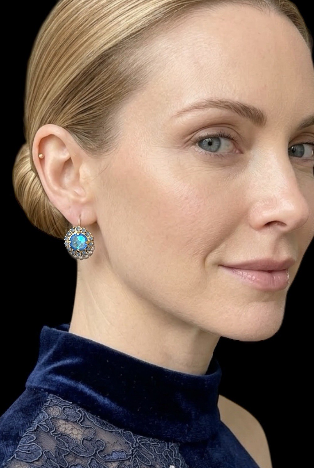 0.75” Drop Windsor Blue Collection Crystal Everyday Evening Earrings By Sorrelli