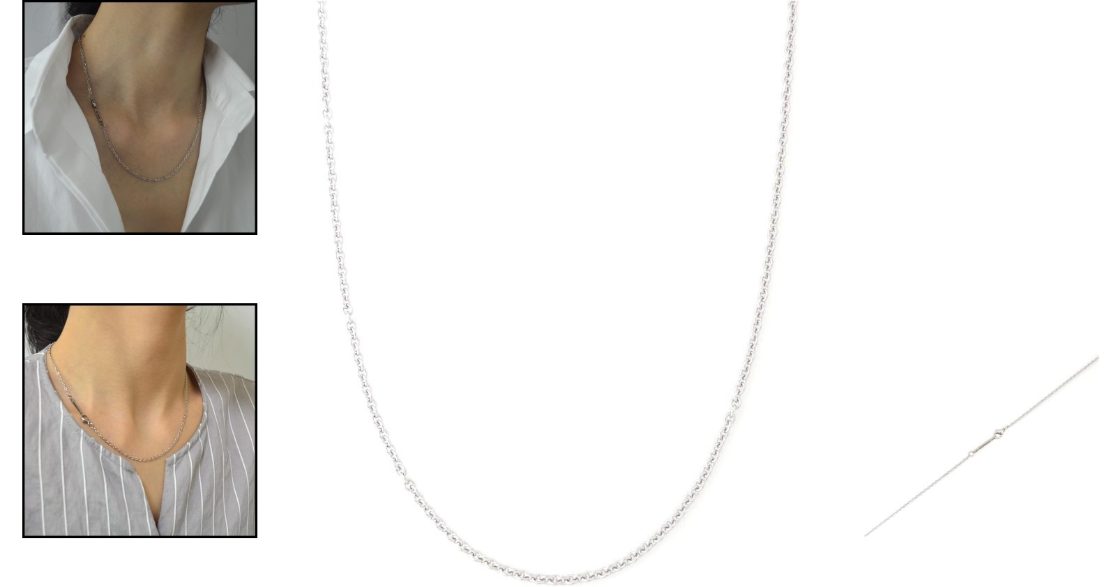 Versatile 2MM Stainless Steel Necklace – Adjustable Length from 16 to 30 Inches