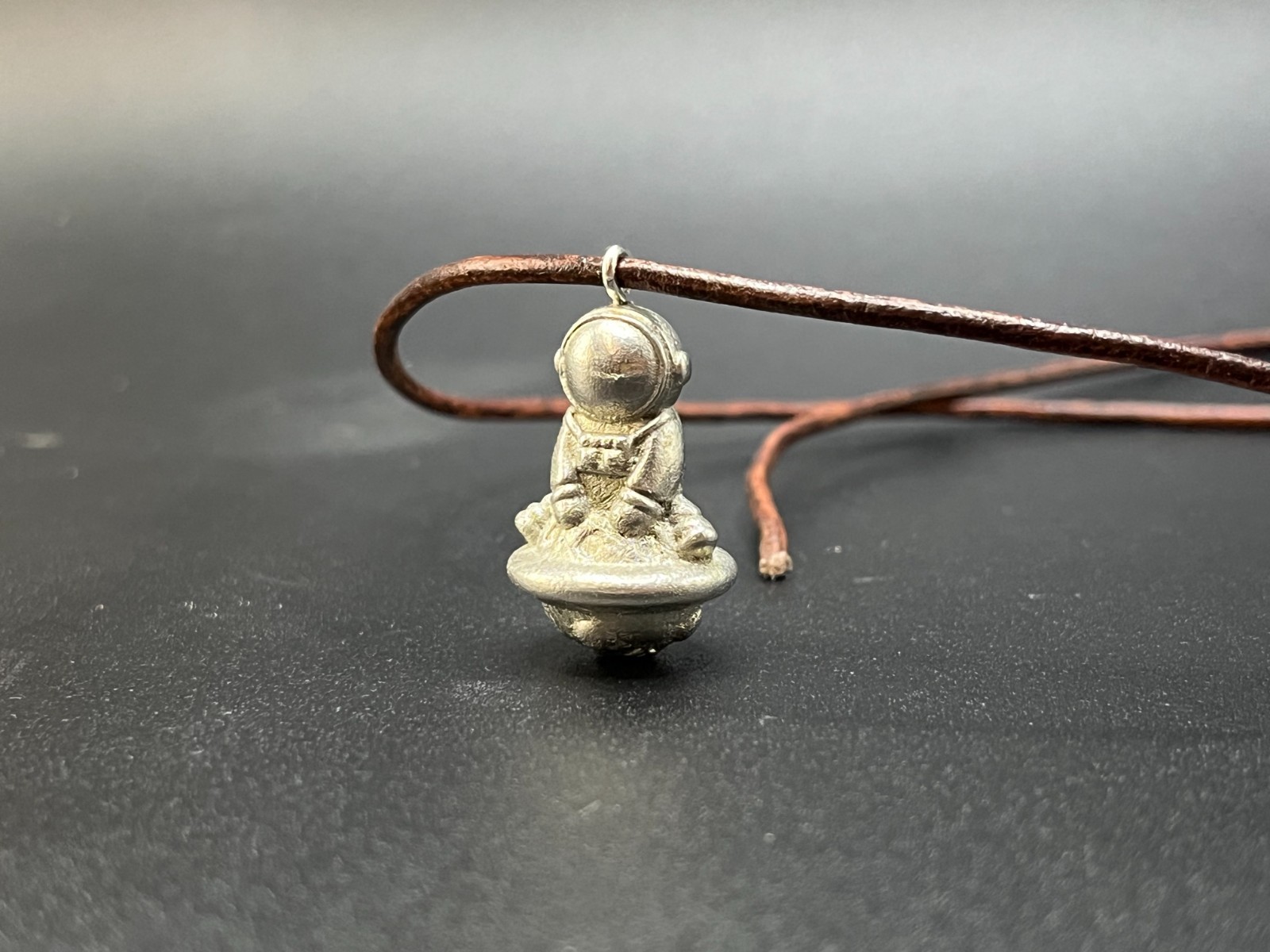 Metal Casted UFO Astronaut, Resin 3D Printed Necklace Design