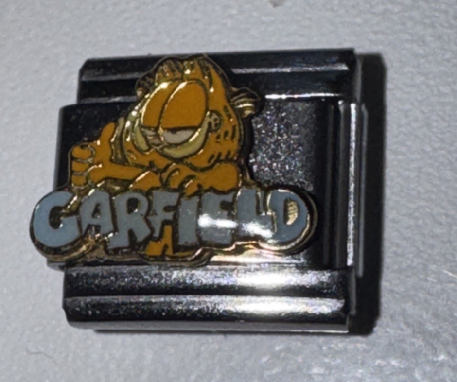 Vtg PAWS Garfield Licensed Casa D’oro Italian 9mm Charm Bracelet Y2K Jewelry