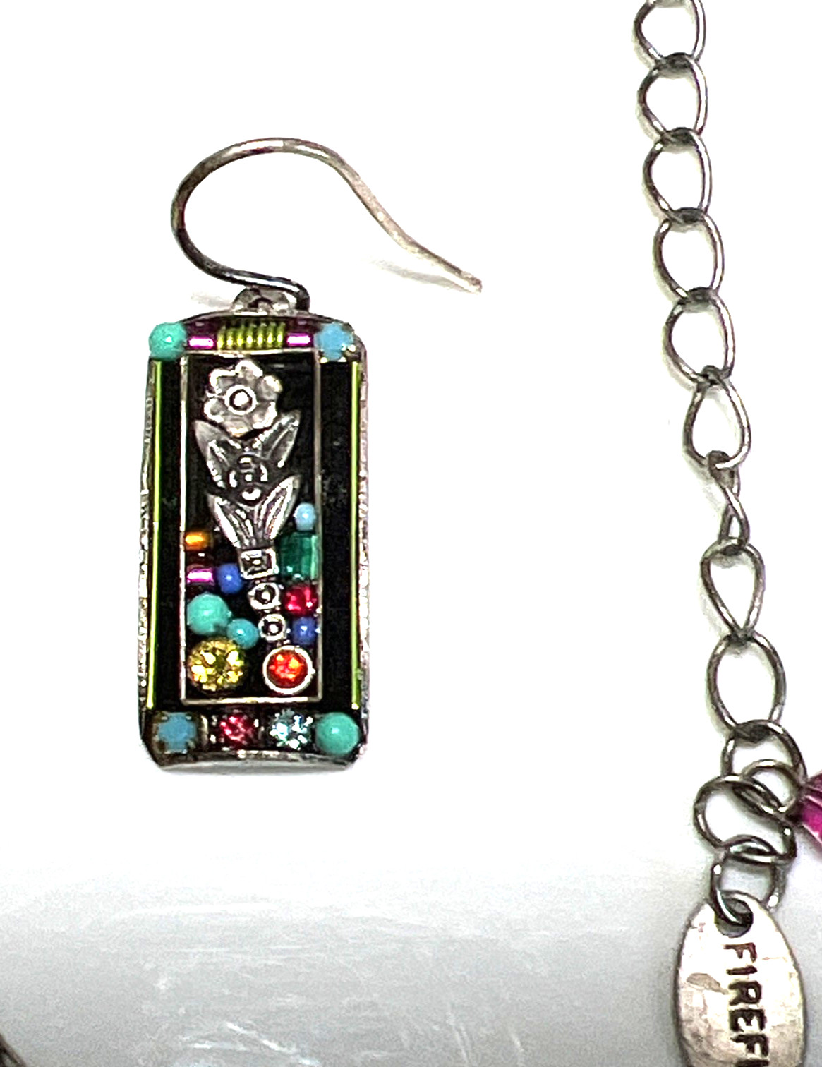Firefly Jewelry Set Necklace & Earrings Swarovski Crystal Mosaic 17Inches