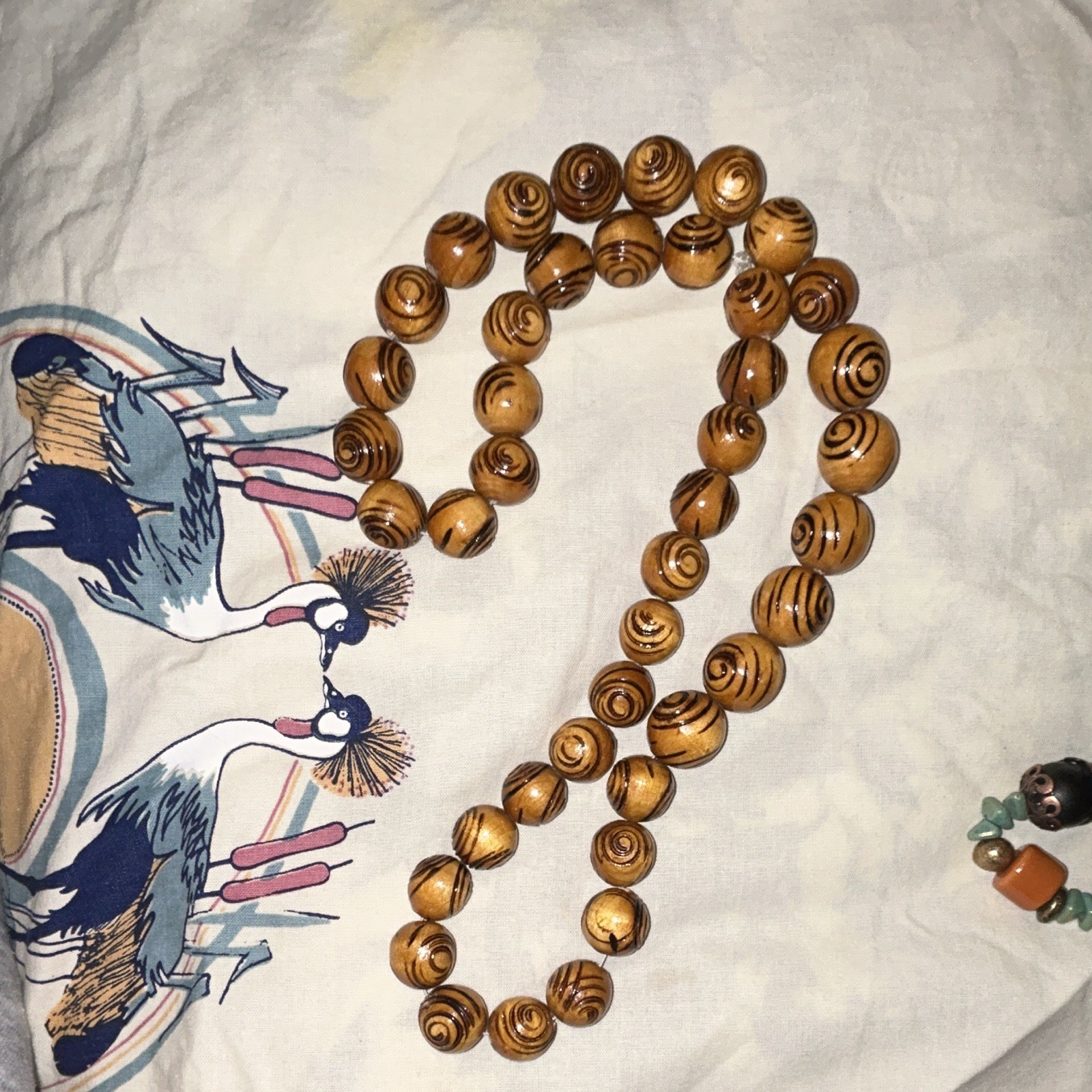 Bohemian Multicolor Beaded Wood & Glass Necklace Lot of 2 Adjustable Lobster