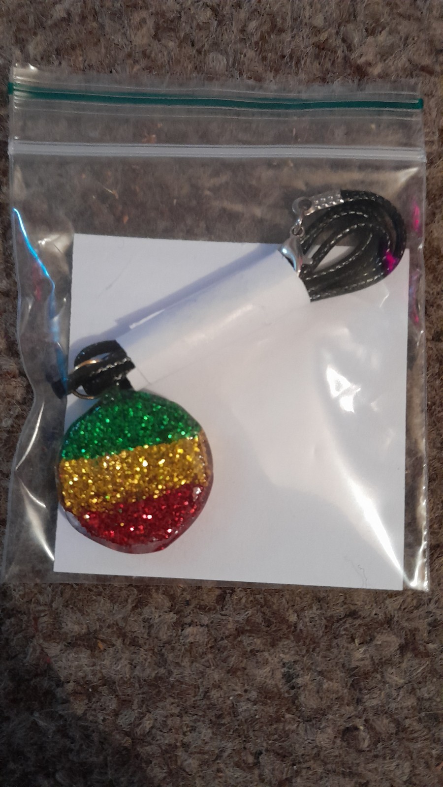 RASTA REGGAE – necklace / design size 2.5cm X 2.5cm approx FAST UK DELIVERY