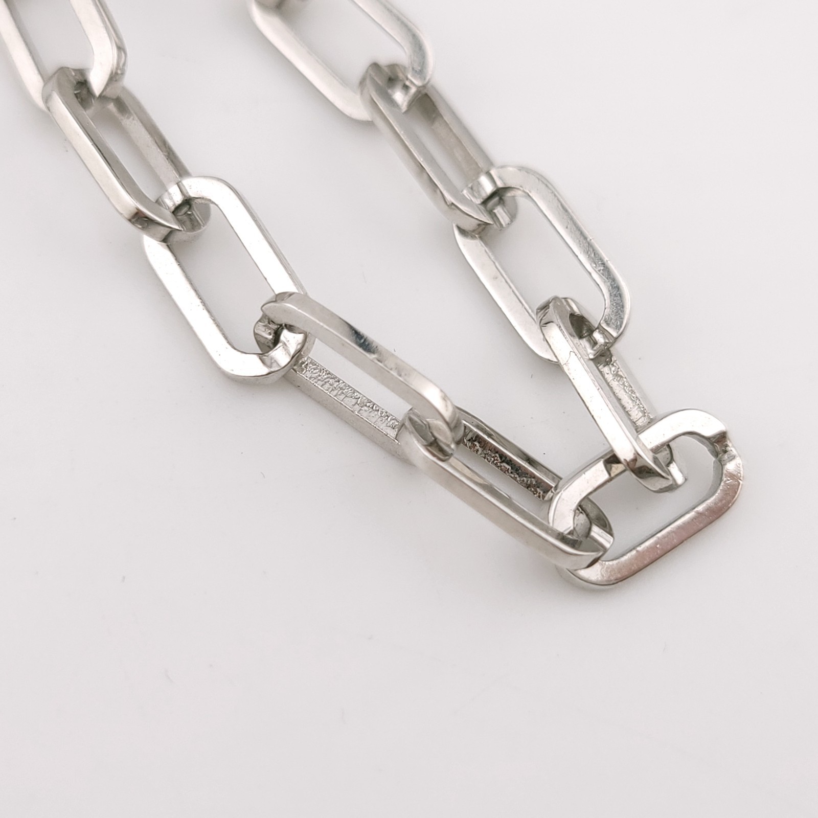 Nickle Plated 925 Sterling Silver Pendant Paper Clip 5.8’mm Chain Necklace