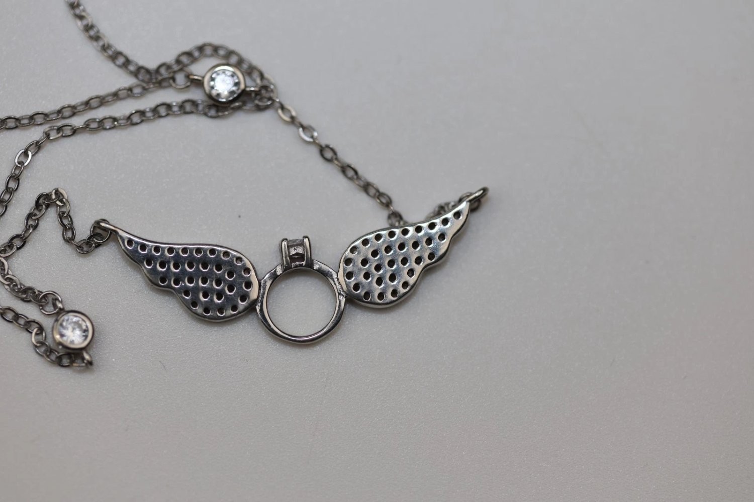 Necklace 16-18 Inch Silver Sterling Angel Wing Pendant Wings Chain