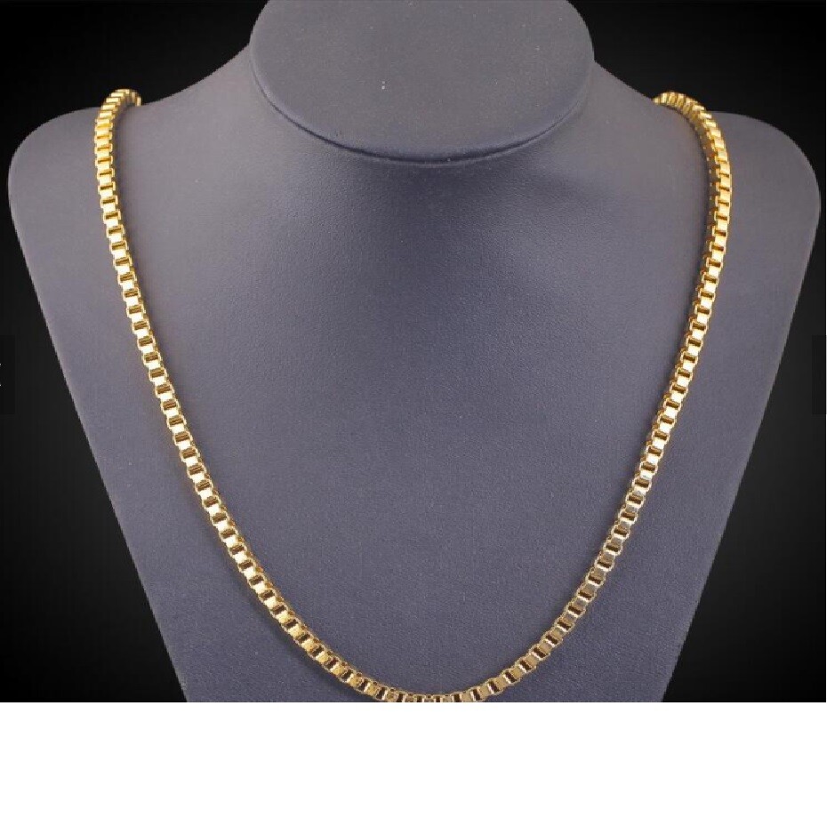 18K Gold Filled Classic Tarnish-Resistant 1.2mm Thin 16″- 32″ Box Chain Necklace