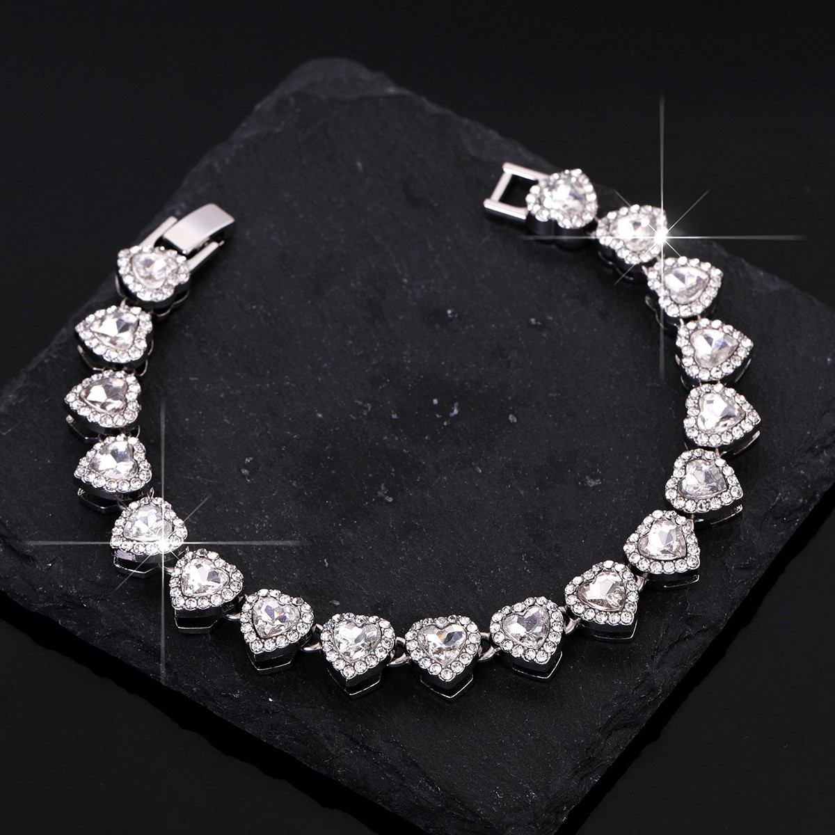 Tennis Jewelry Set Silver Stainless Steel zirconiastone unisex Necklace Bracelet