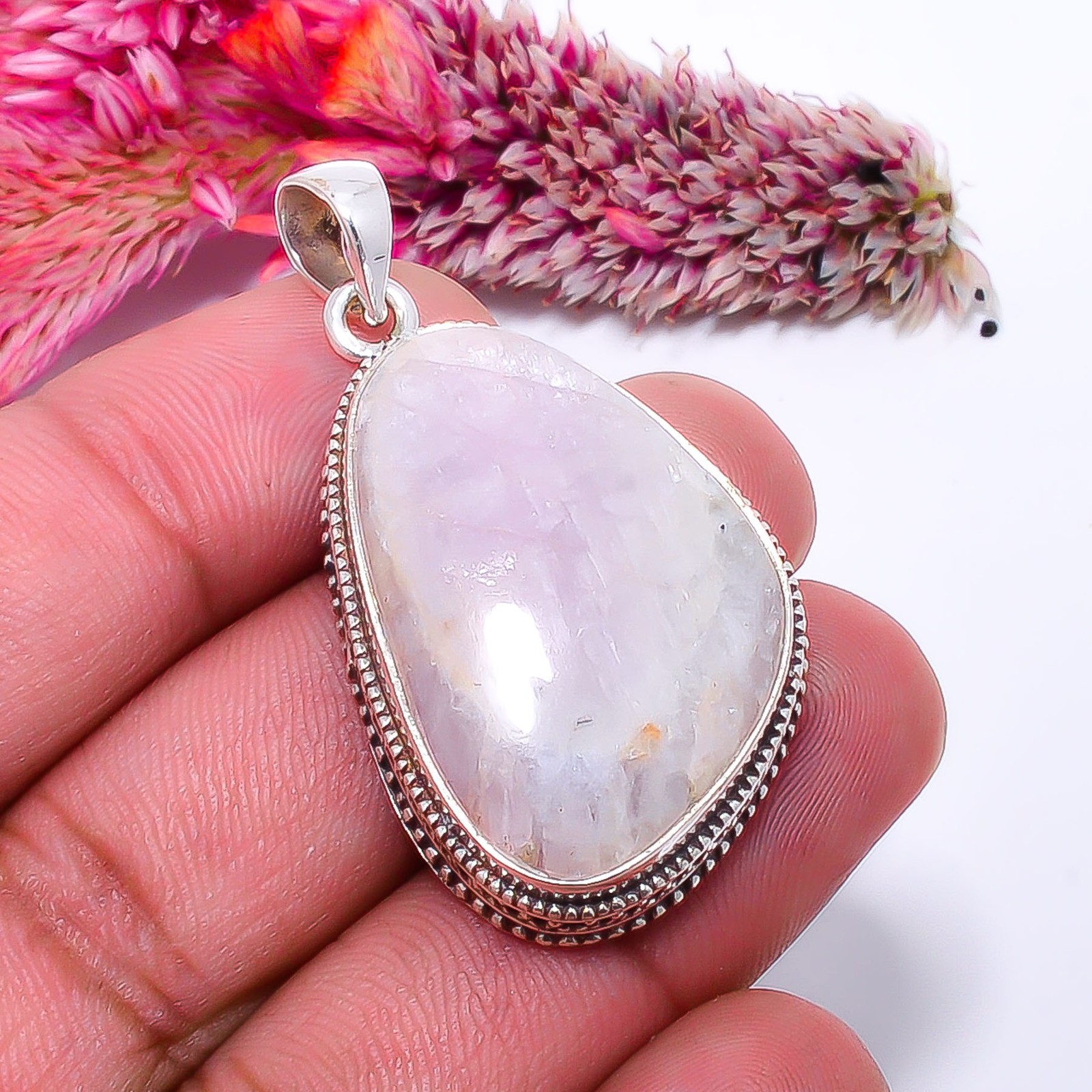 Pink Kunzite – Laghmanfine Art 925 Sterling Silver Pendant 1.79″ P10373114537