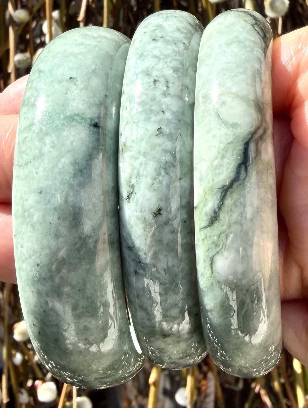 Wholesale Lot 3 Pcs Natural Burma Jade Bangle Crystal healing energy