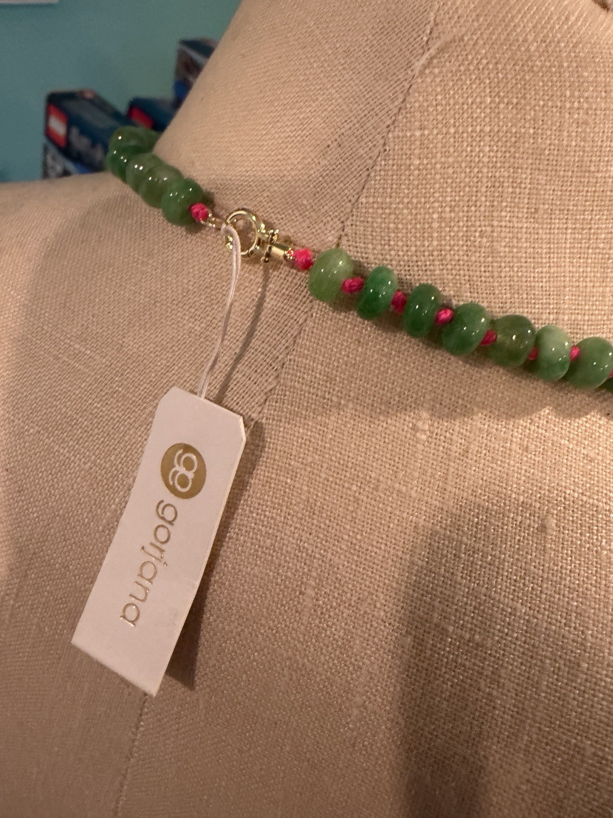 Gorjana palma necklace green