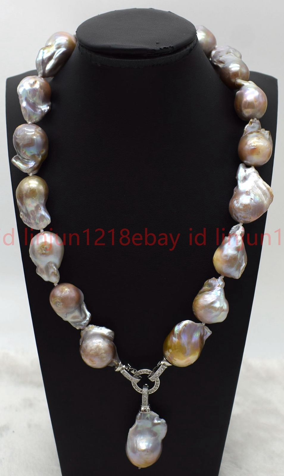 Beautiful Natural 15-20mm Purple Baroque Pearl Gems Pendant Necklace 16-28in
