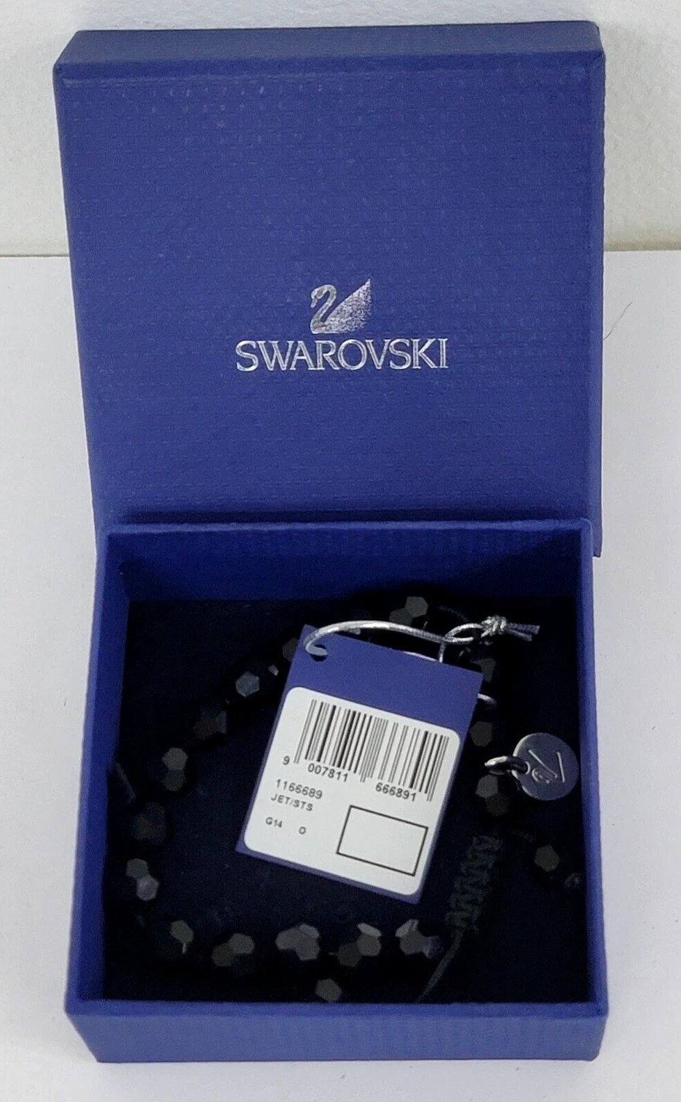 Swarovski Black Hexagonal Bead Bracelet 1166689 (Brand New in Box) 22 CM