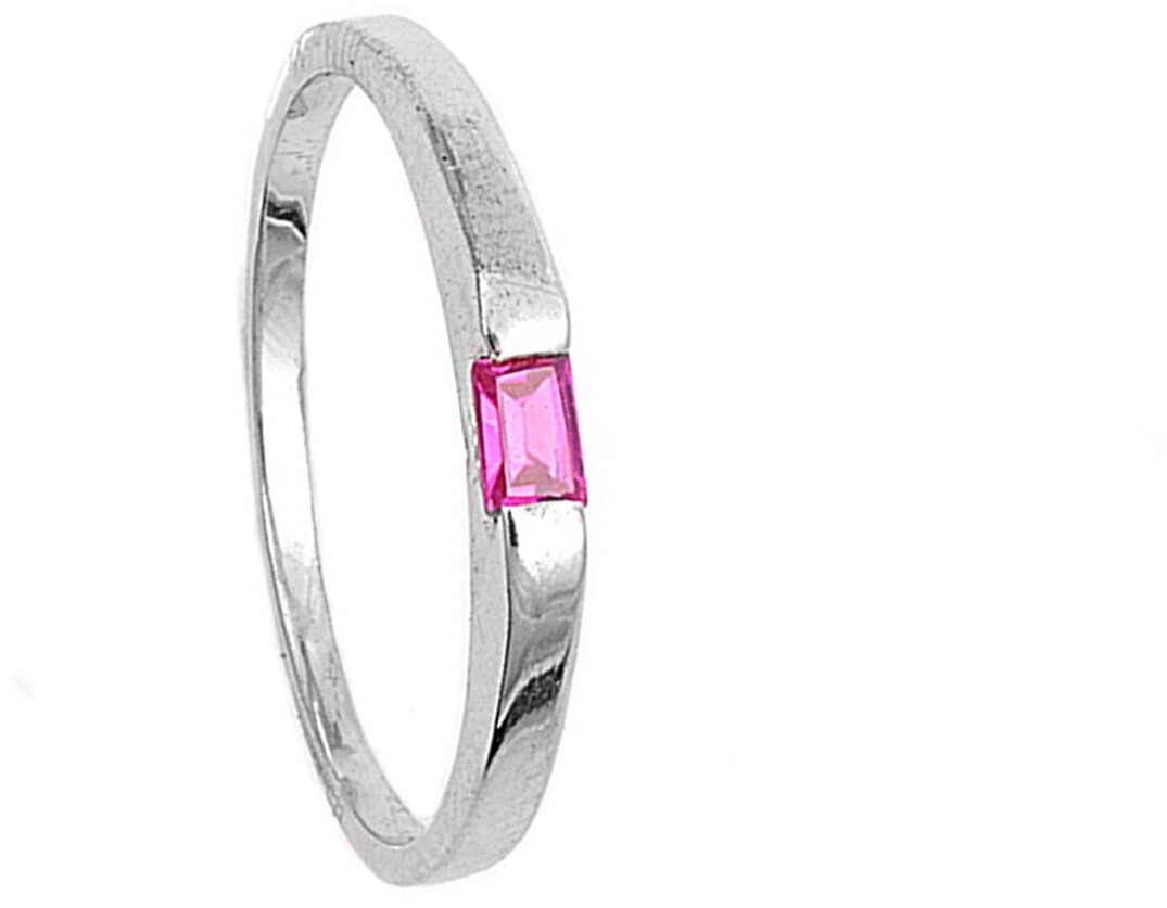 Red CZ Unique Classic Modern Ring New .925 Sterling Silver Band Sizes 1-5