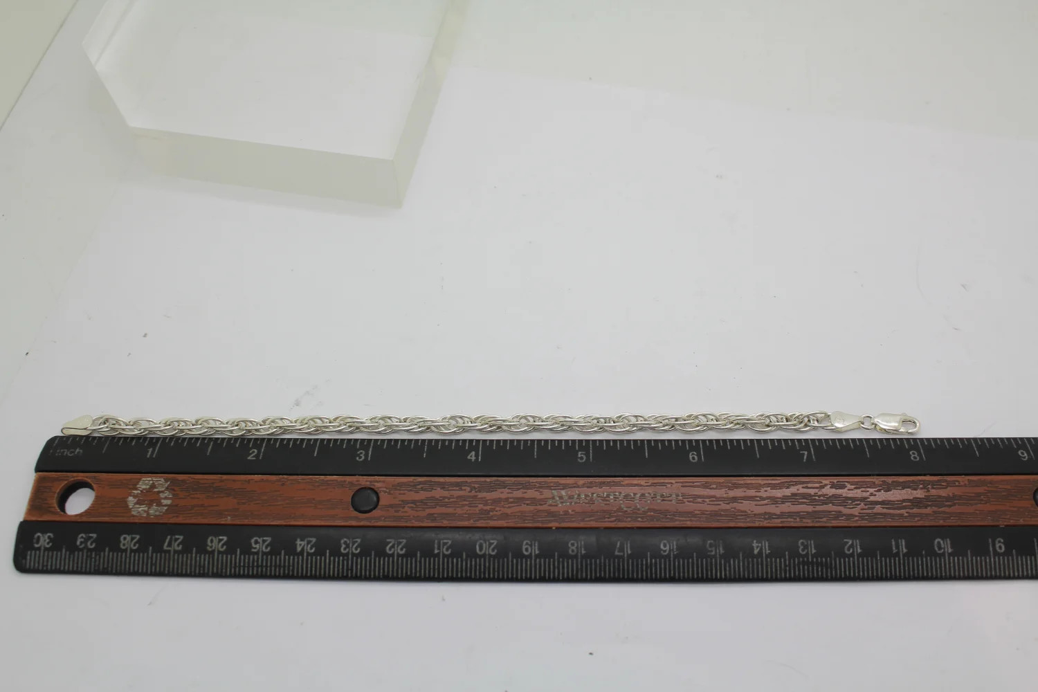 Signed SA .925 S.S. THICK ROPE LINK DESIGN bracelet 8″
