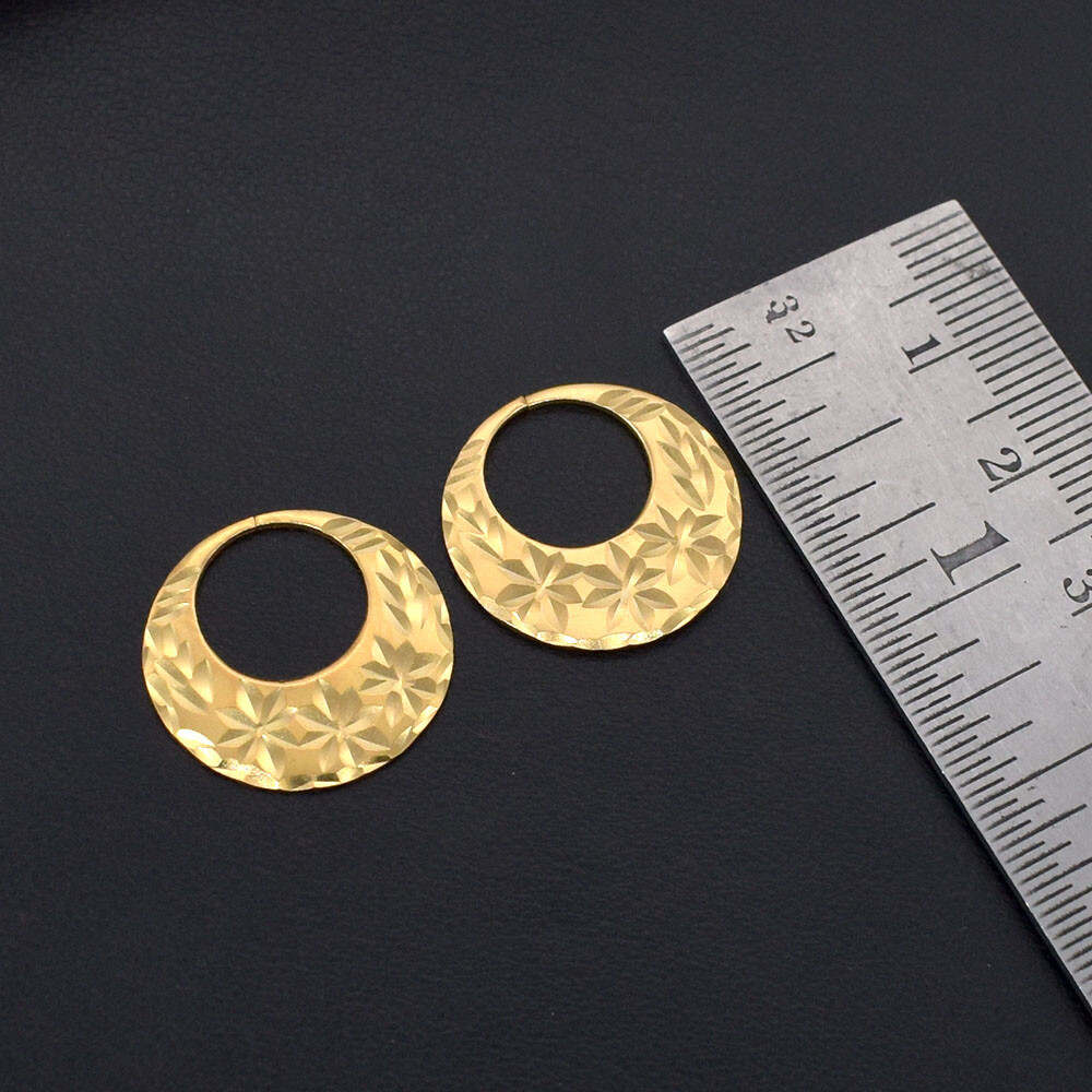 22 K GOLD PLATED EARRING FOR MEN BOYS CLASSIC PUNJABI NATTIYAN 1 Pcs t937