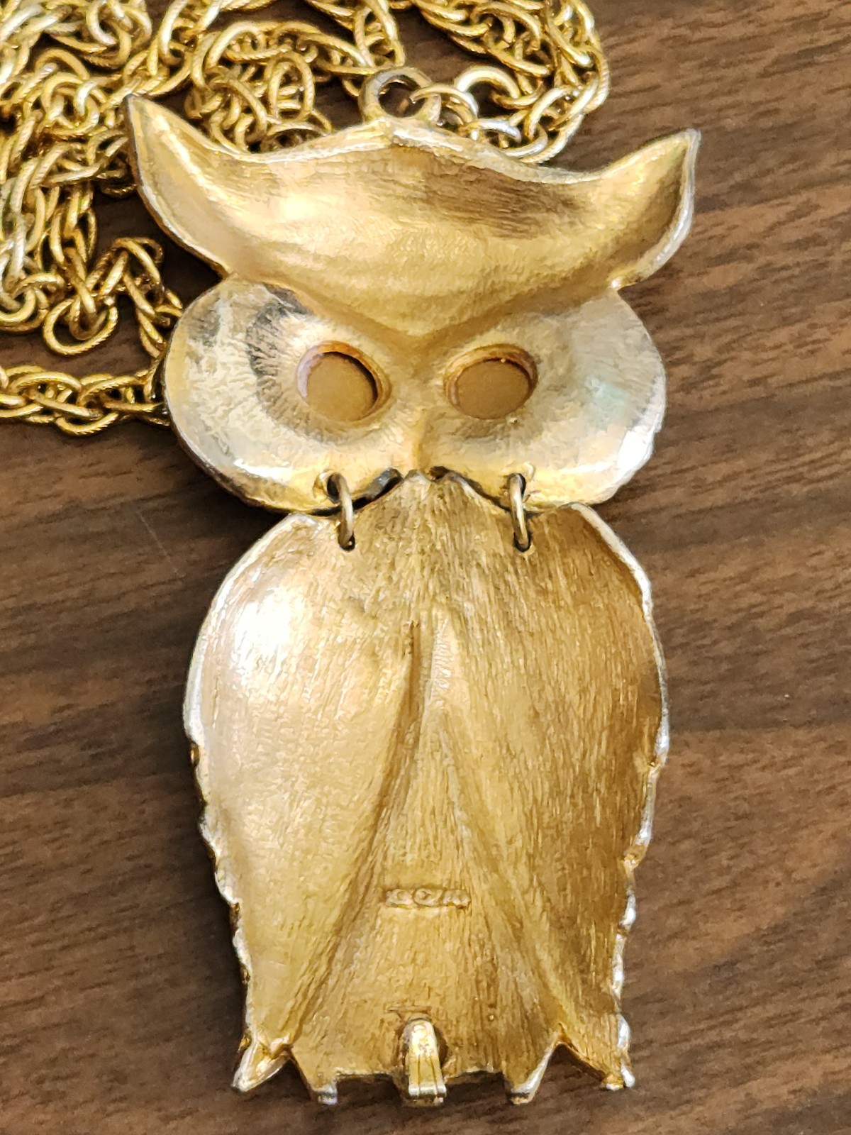 Possibly marked Owl Necklace but not sure – Gold Colored – See pictures